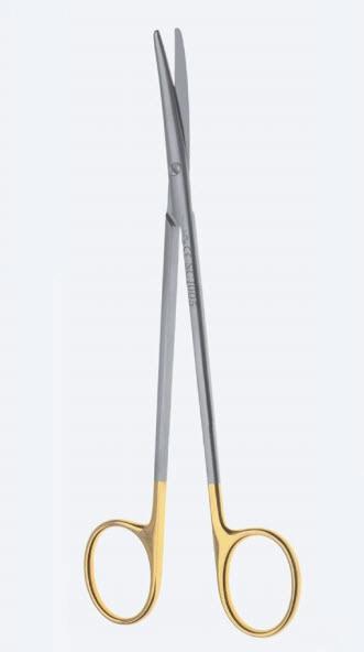 Ножиці, хірургічні, "Metzenbaum", "Power TC", дисекційні, вигнуті, тупокінцеві, загальна довжина 145 мм, 5 3/4". Бренд - Asanus Medizintechnik Gmb, Німеччина